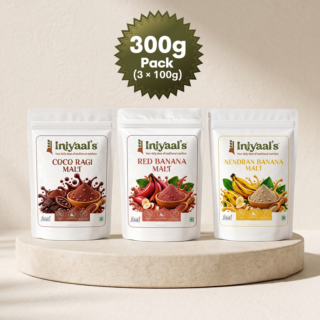 Kids Growth Trio (100g x 3) (Sprouted Ragi Choco + Red Banana + Nendran Banana)